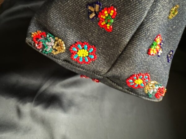 Vintage Fendi Roll Bag in denim e perline