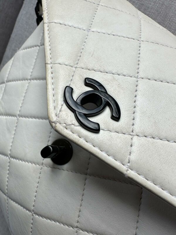 CHANEL TIMELESS WHITE BLACK HARDWARE