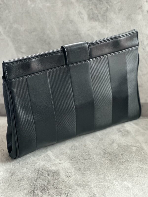 Vintage Fendi Pequin Leather Pochette