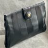 Vintage Fendi Pequin Leather Pochette