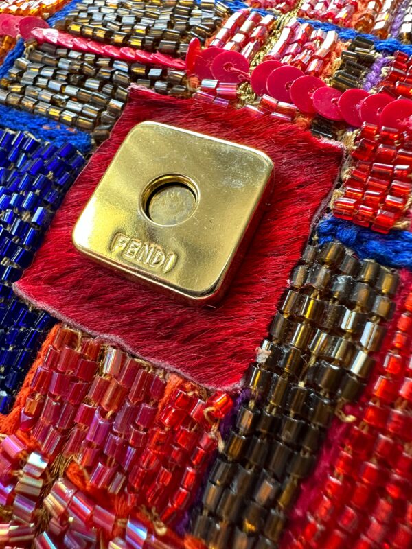Fendi Vintage Multicolor Beaded Baguette