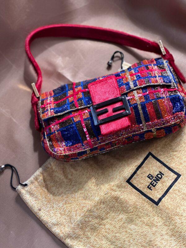 Fendi Vintage Multicolor Beaded Baguette