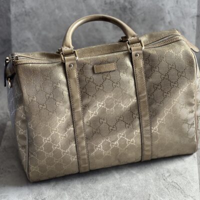 Gucci Gold Guccissima Boston Bag