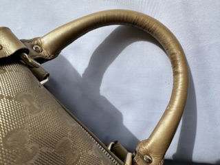 Gucci Gold Guccissima Boston Bag