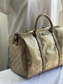 Gucci Gold Guccissima Boston Bag
