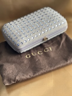 Gucci Interlocking Suede&Swarovsky Pochette