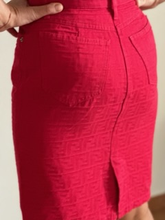 Vintage Red Monogram Fendi Skirt (anni ‘90)