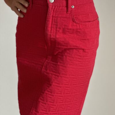 Vintage Red Monogram Fendi Skirt (anni ‘90)