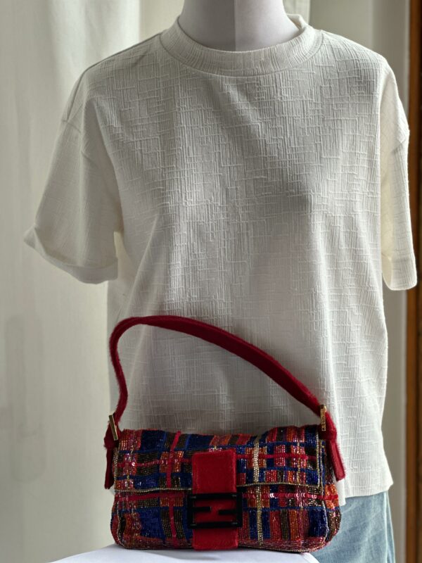 Fendi Vintage Multicolor Beaded Baguette