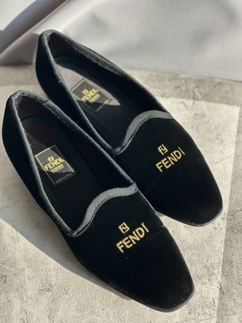 Fendi Velvet Black Loafer (anni ‘90)