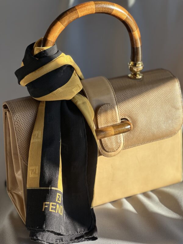 Fendi Black&Gold Pequin Foulard (anni ‘90)