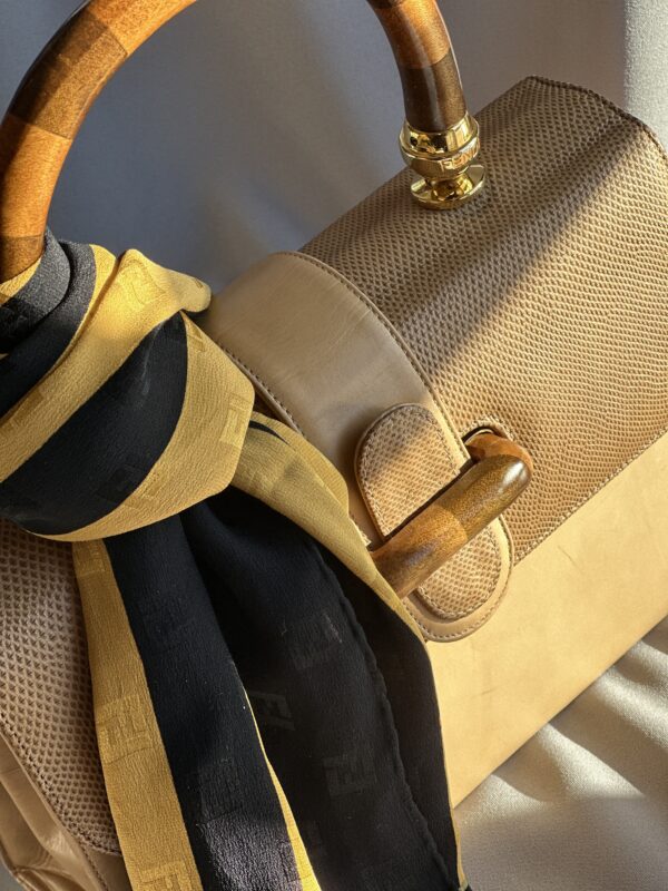 Fendi Black&Gold Pequin Foulard (anni ‘90)