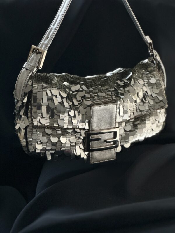 Vintage Fendi Platinum Sequin Baguette (2000)