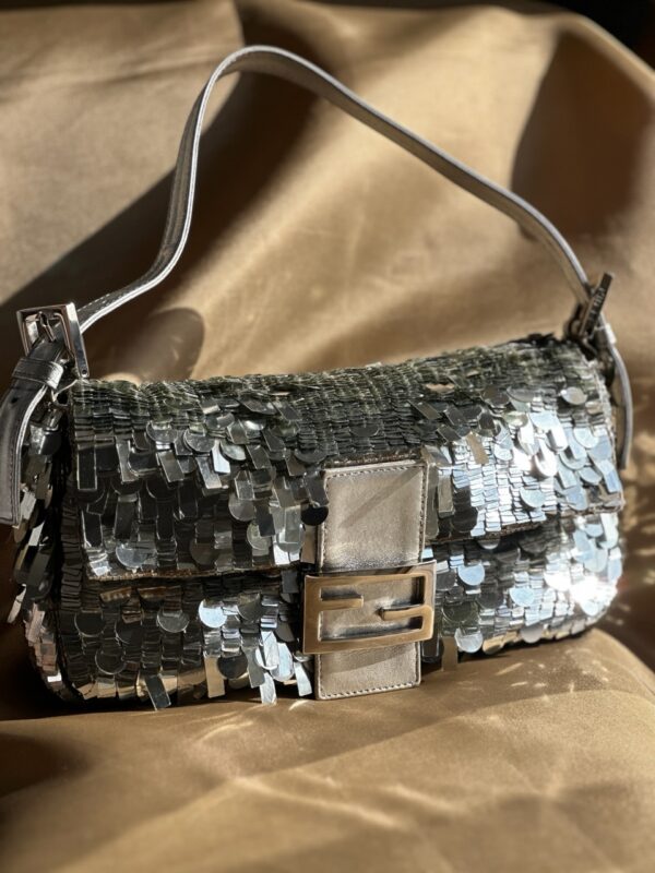 Vintage Fendi Platinum Sequin Baguette (2000)