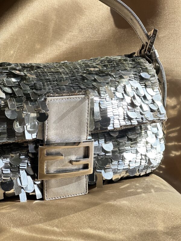 Vintage Fendi Platinum Sequin Baguette (2000)