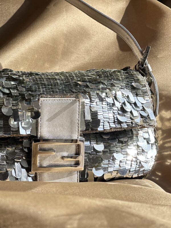 Vintage Fendi Platinum Sequin Baguette (2000)