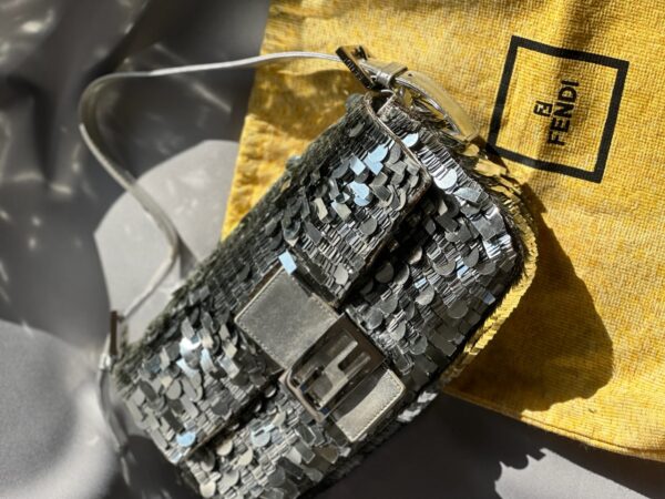 Vintage Fendi Platinum Sequin Baguette (2000)