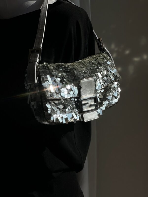 Vintage Fendi Platinum Sequin Baguette (2000)