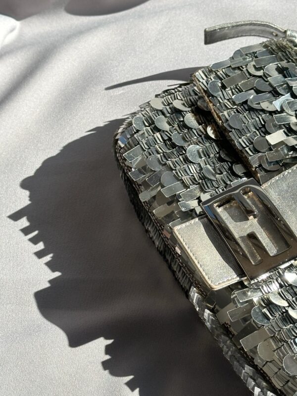 Vintage Fendi Platinum Sequin Baguette (2000)