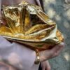 Bottega Veneta Metallic Leather Pouch Maxi Clutch