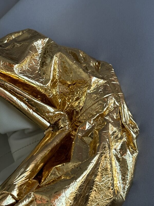 Bottega Veneta Metallic Leather Pouch Maxi Clutch