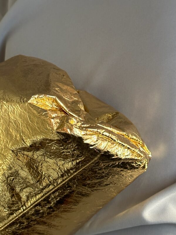 Bottega Veneta Metallic Leather Pouch Maxi Clutch