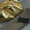 Bottega Veneta Metallic Leather Pouch Maxi Clutch