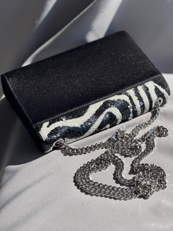 Saint Laurent Satin & Zebra Sequins Kate Chain Bag (2018)