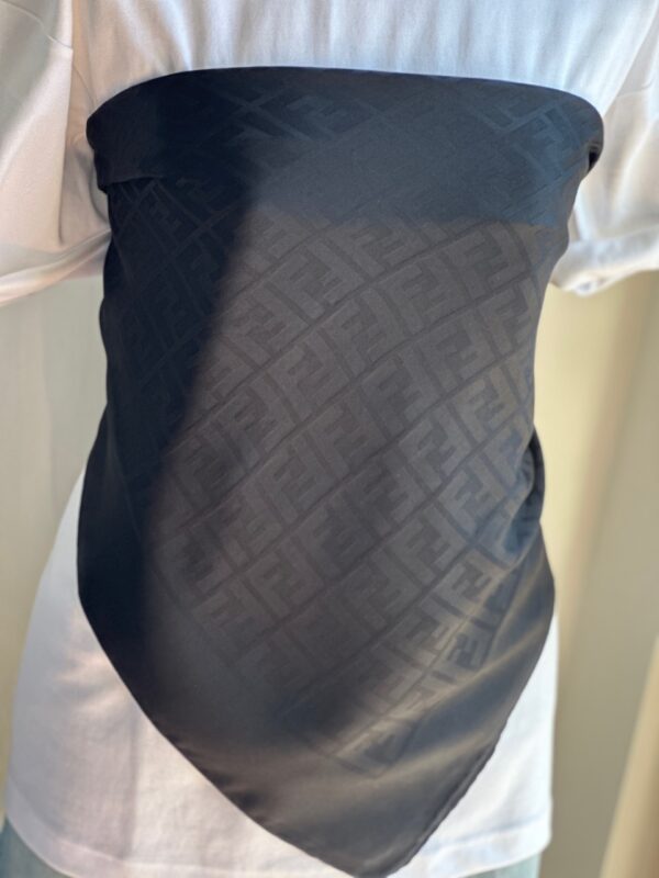 Fendi Black Monogram Zucca Foulard (anni ‘80/90)