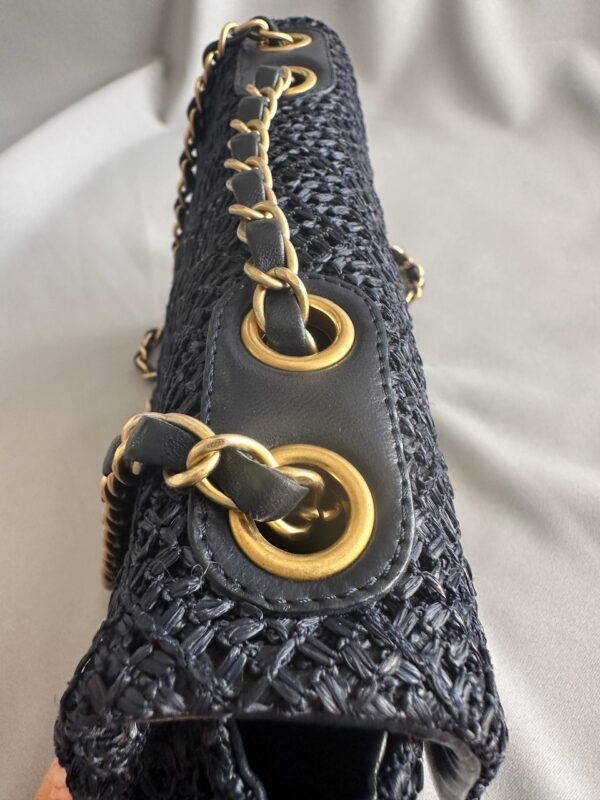 Chanel Medium Timeless Bag in Raffia Blu (2013-2014)
