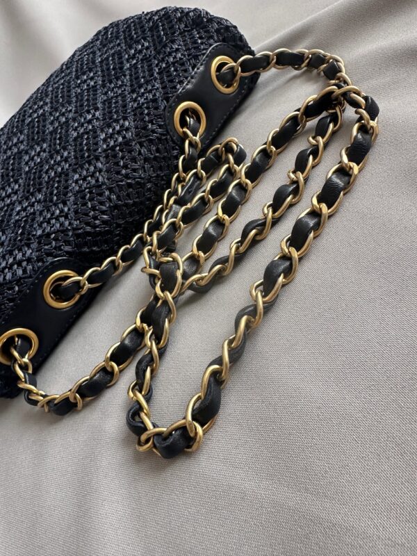 Chanel Medium Timeless Bag in Raffia Blu (2013-2014)