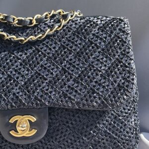 Chanel Medium Timeless Bag in Raffia Blu (2013-2014)