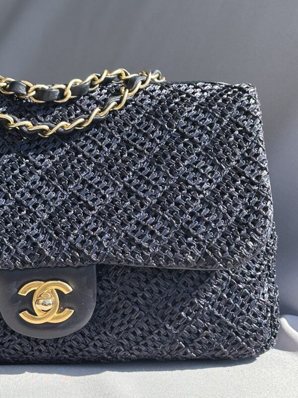 Chanel Medium Timeless Bag in Raffia Blu (2013-2014)