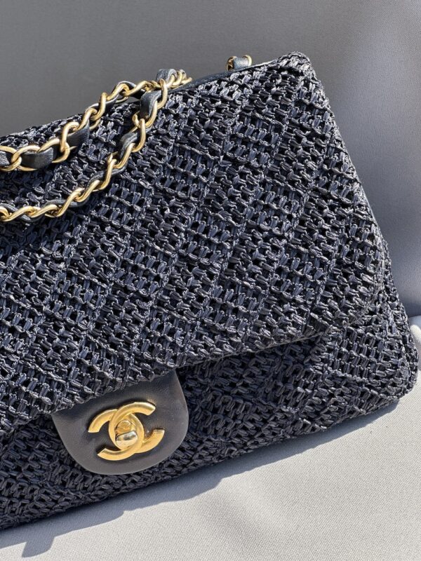 Chanel Medium Timeless Bag in Raffia Blu (2013-2014)