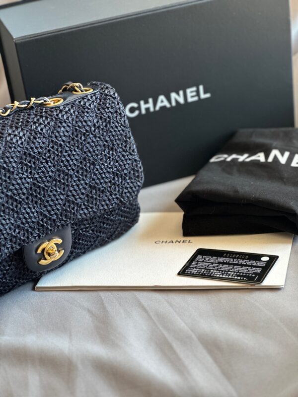 Chanel Medium Timeless Bag in Raffia Blu (2013-2014)