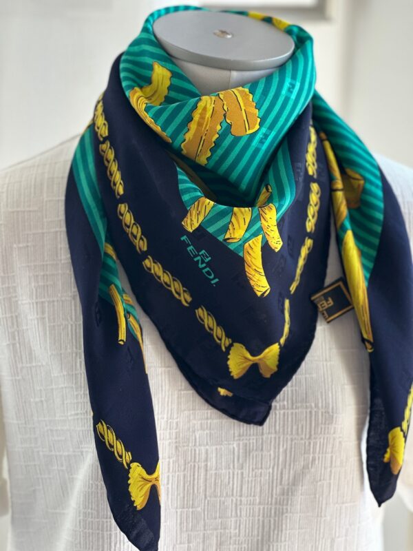 Fendi “La Pasta” Silk Foulard (anni ‘90)