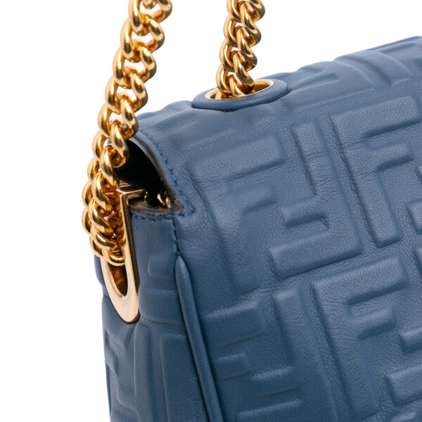 Fendi Baguette Blue Leather Zucca Bag (2023)