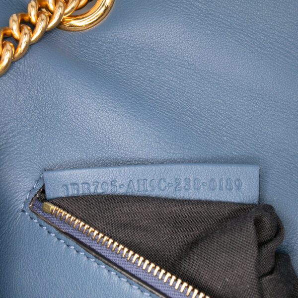 Fendi Baguette Blue Leather Zucca Bag (2023)