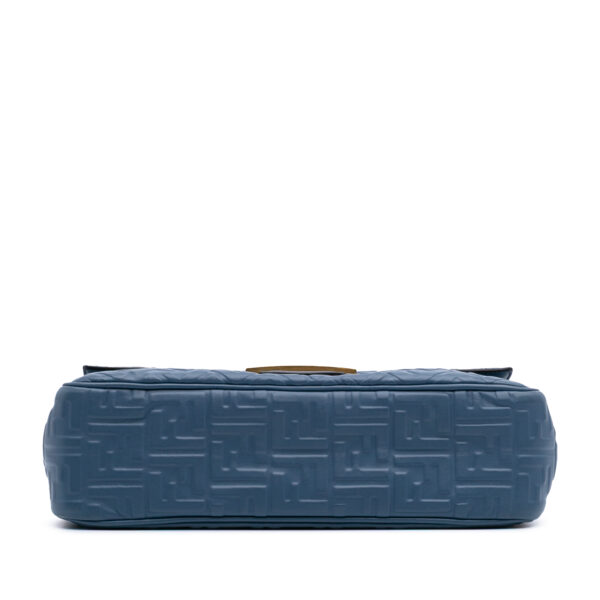 Fendi Baguette Blue Leather Zucca Bag (2023)