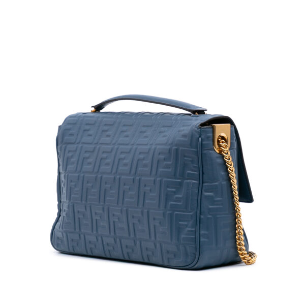 Fendi Baguette Blue Leather Zucca Bag (2023)
