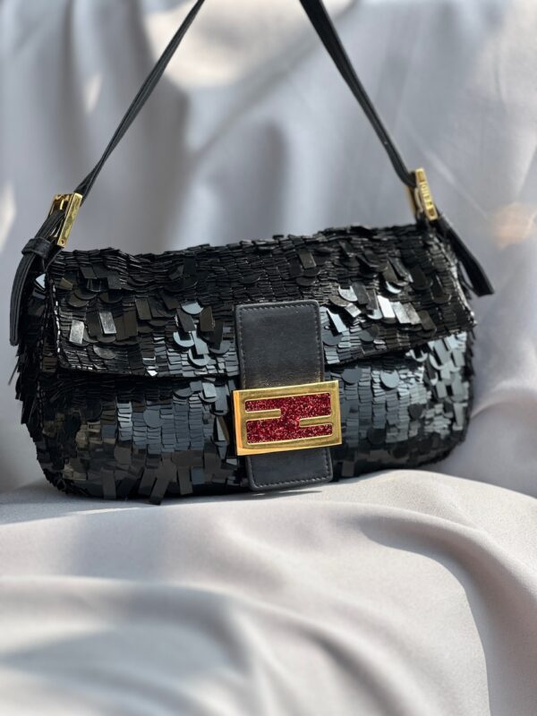 Fendi Black Sequin Baguette (2000)
