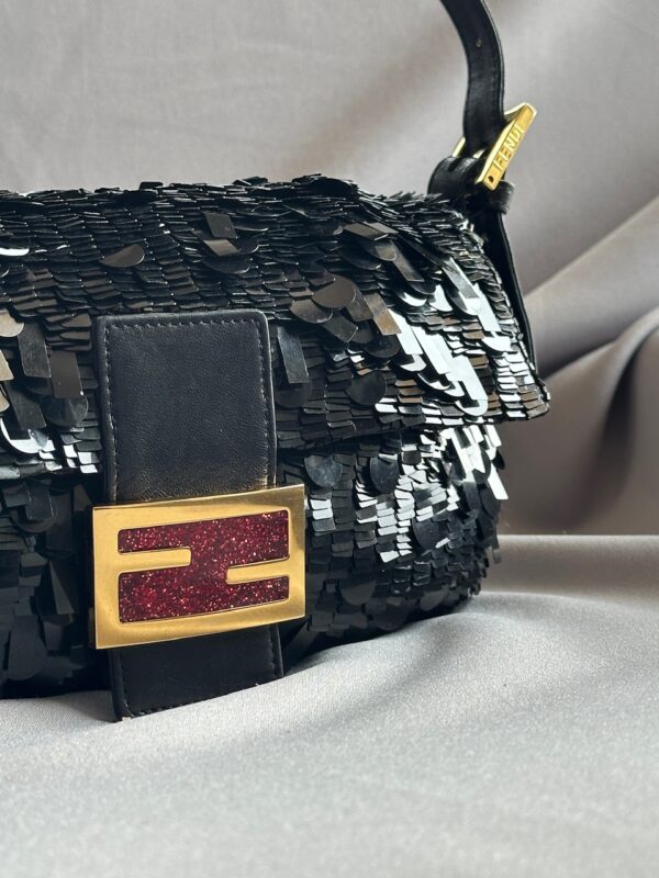 Fendi Black Sequin Baguette (2000)