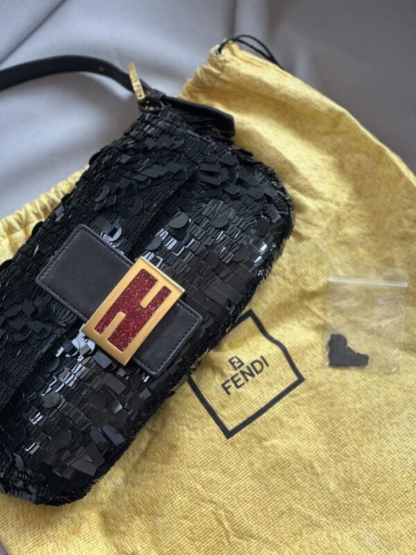 Fendi Black Sequin Baguette (2000)