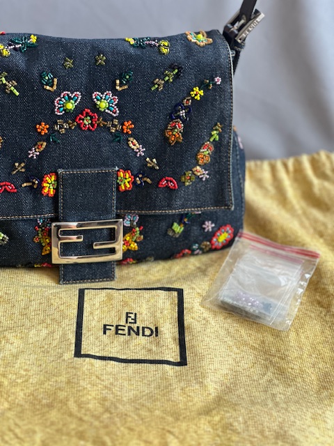 Fendi Beaded Denim Mamma Baguette (2000)