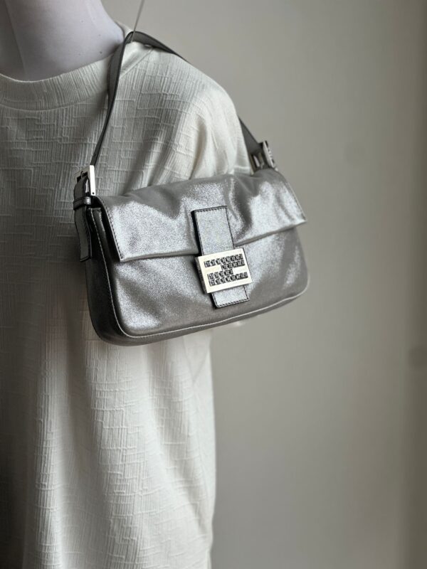 Fendi Grey Lamé Baguette (2012)