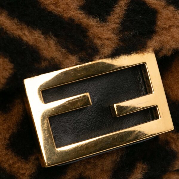 Fendi Mini Zucca Shearling Chain Baguette (2020)