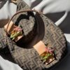 Fendi Monogram Zucca Floral Buckle Croissant (2000)