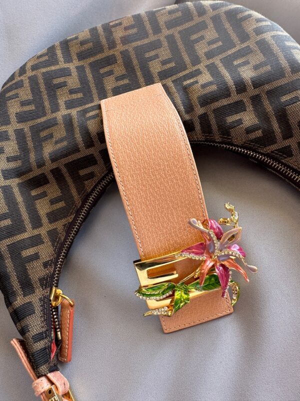 Fendi Monogram Zucca Floral Buckle Croissant (2000)