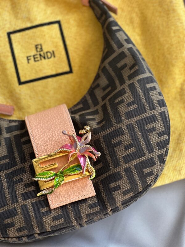 Fendi Monogram Zucca Floral Buckle Croissant (2000)