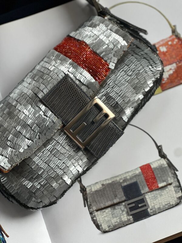 Fendi Silver Sequin Baguette (1998/1999)